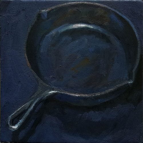 Cast Iron Pan, Oil On Canvas, 8” X 8”