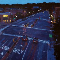 Greenfield At Night, Oil On Canvas, 30" X 30"