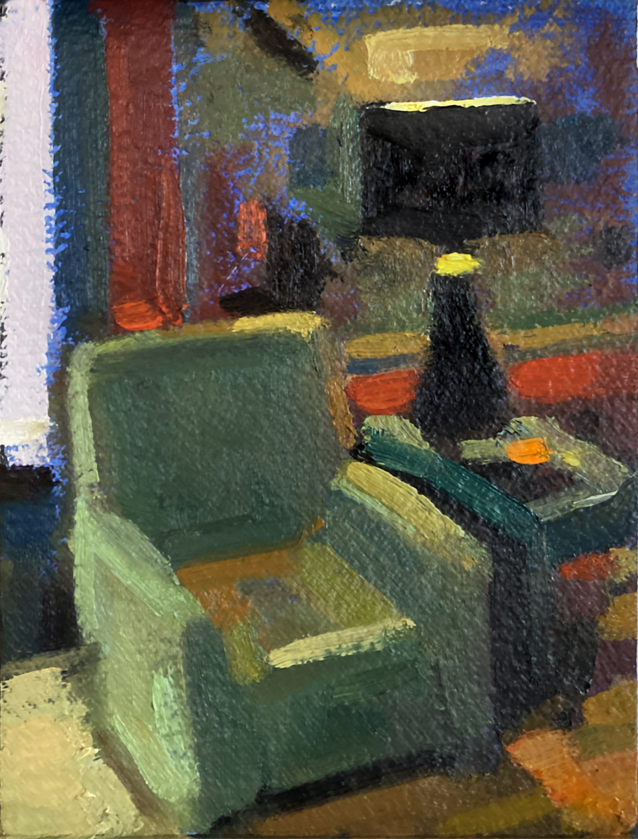 Couch, Oil on Canvas, 7 x 5