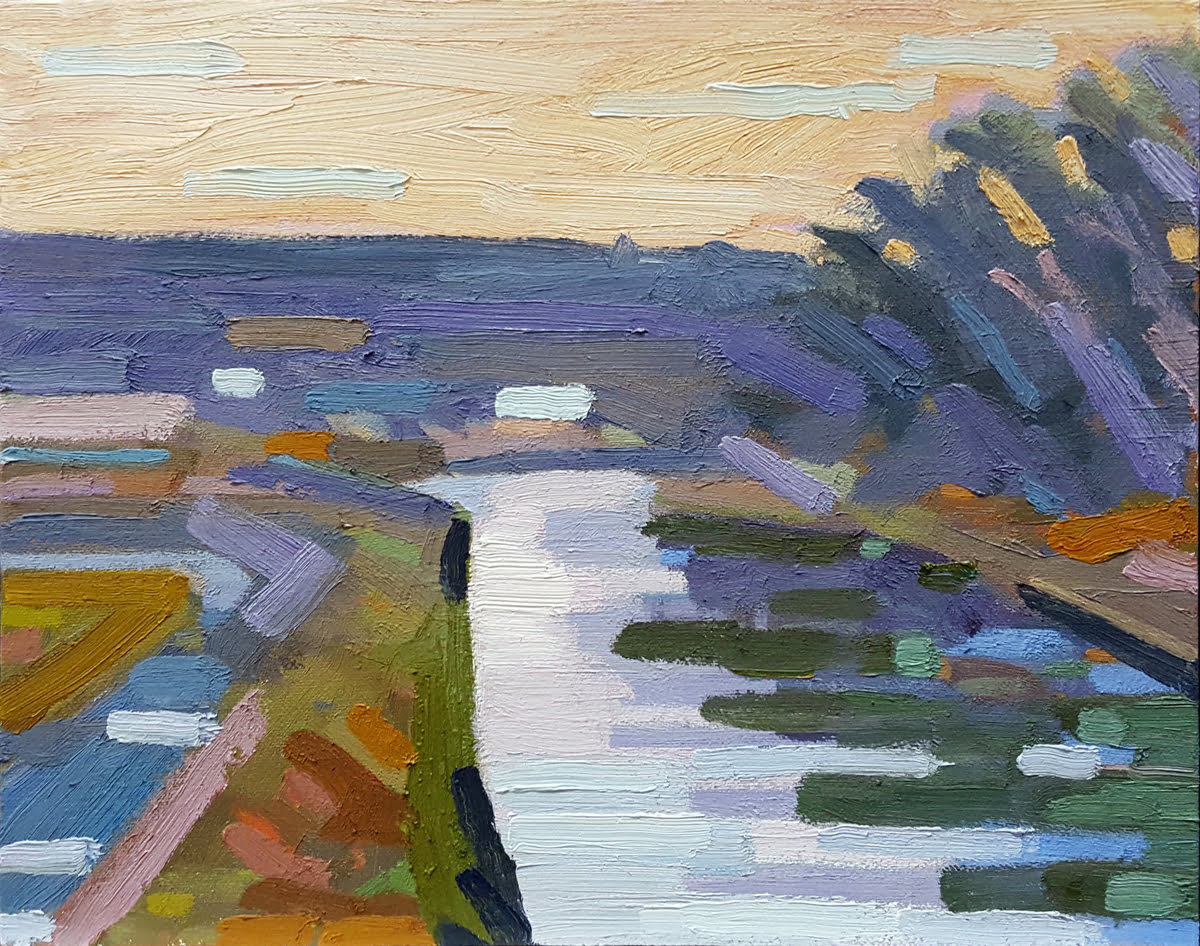 Warm December Day, Oil on panel, 8" x 10"
